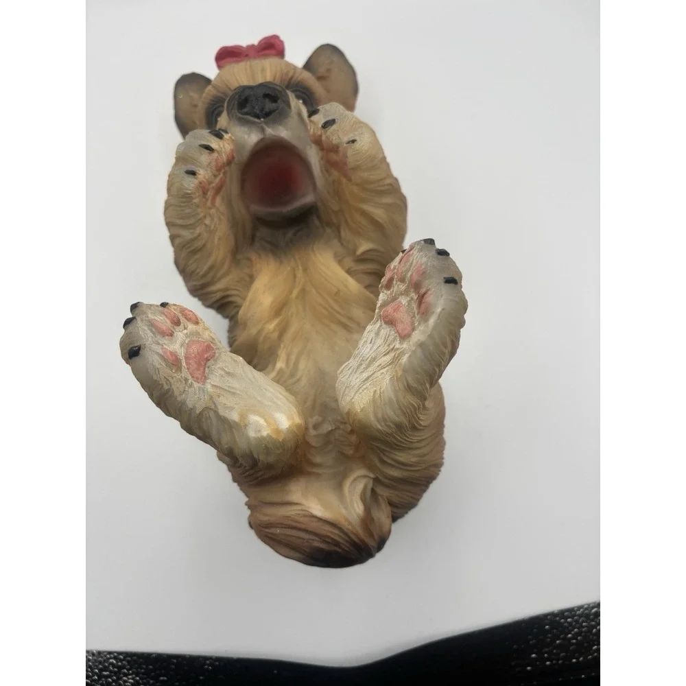 True Yorkie Polyresin Wine Bottle Newspaper‎ Holder Figurine 11